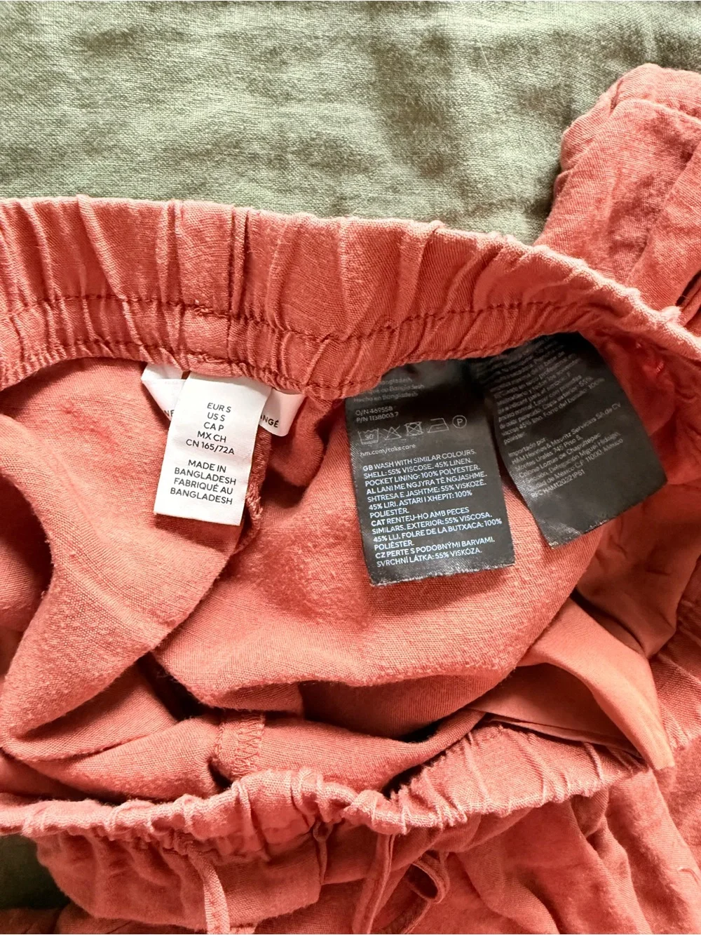 Adult Burnt Orange Drawstring Linen Pants